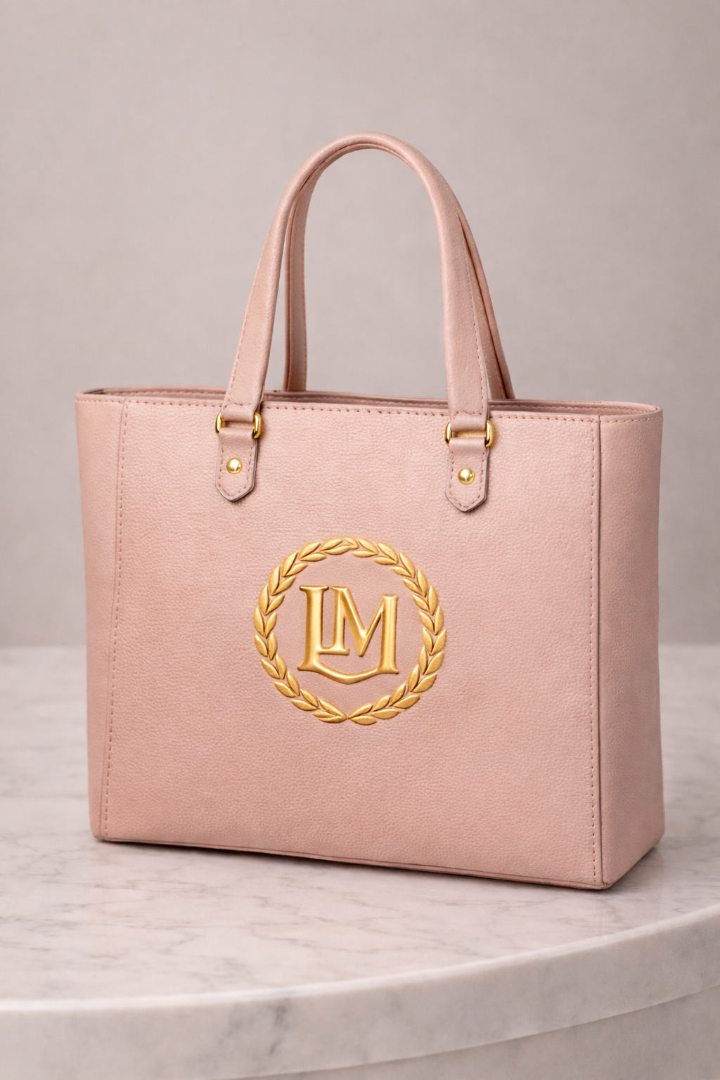 Lucci Medallion Signature Blush Tote Bag